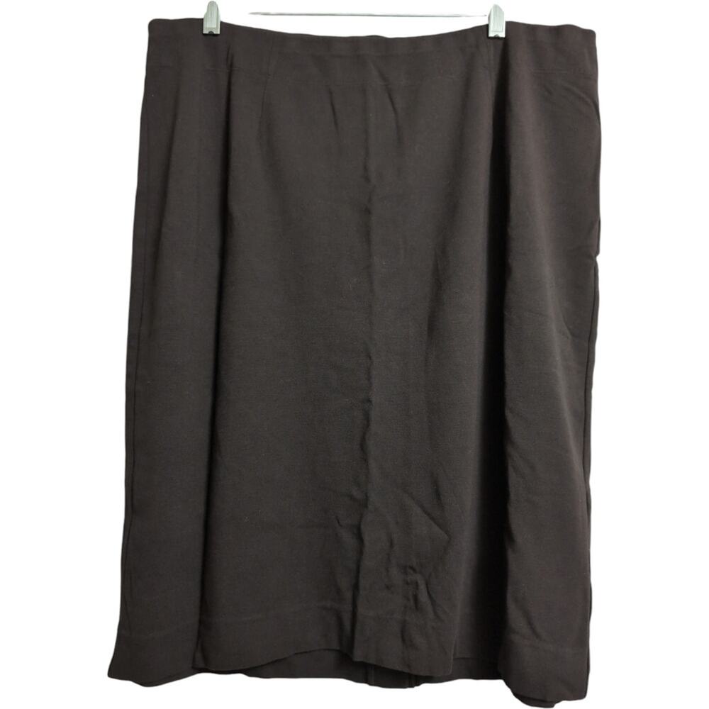 Eileen Fisher Brown A Line Knee Length Viscose Blend Skirt Career Office Size XL